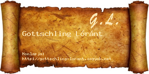 Gottschling Lóránt névjegykártya